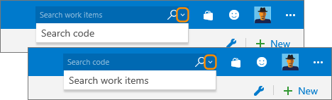 Search boxes in TFS 2018 and earlier