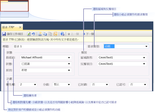 需求工作項目表單