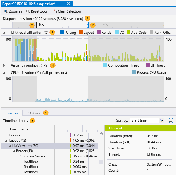 Diagnostic tools report