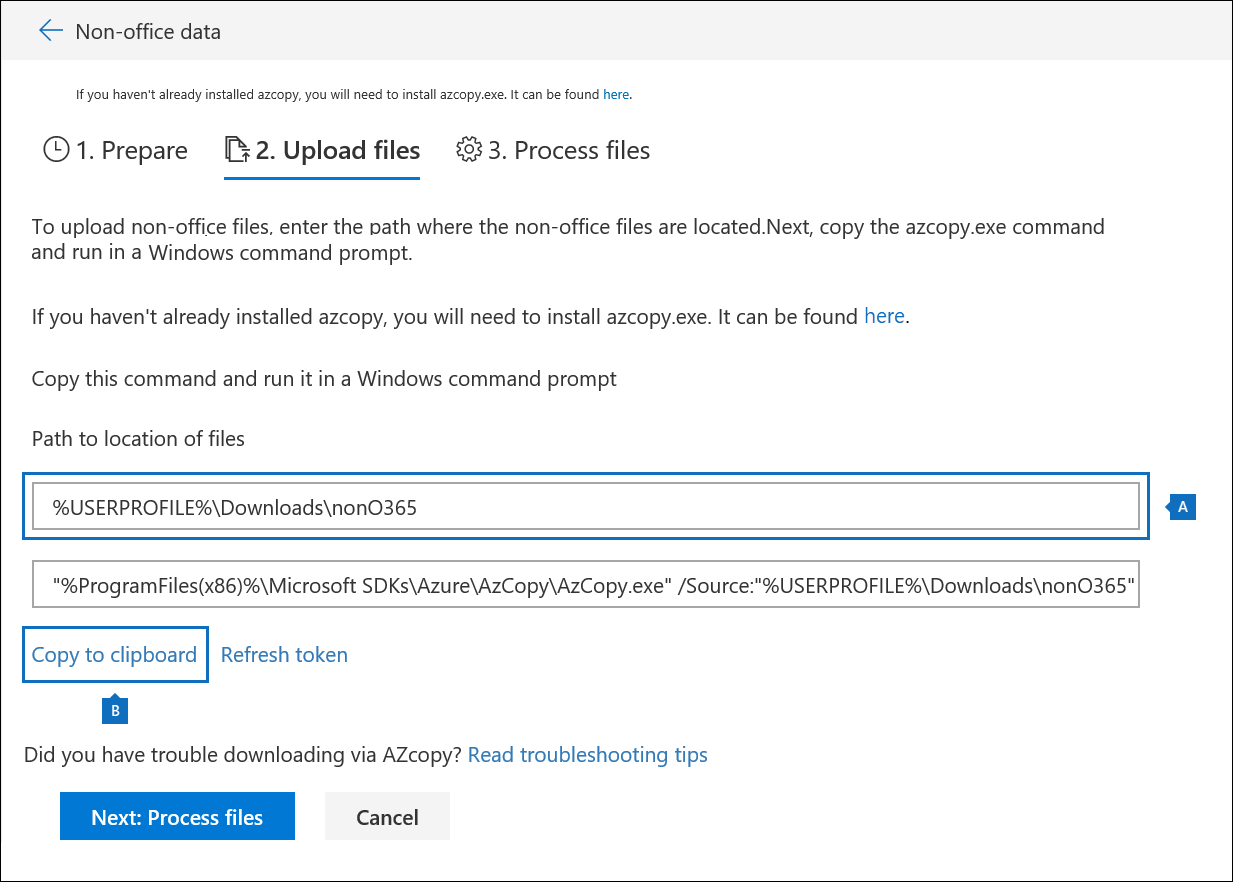 非Microsoft 365 匯入：上傳檔案。