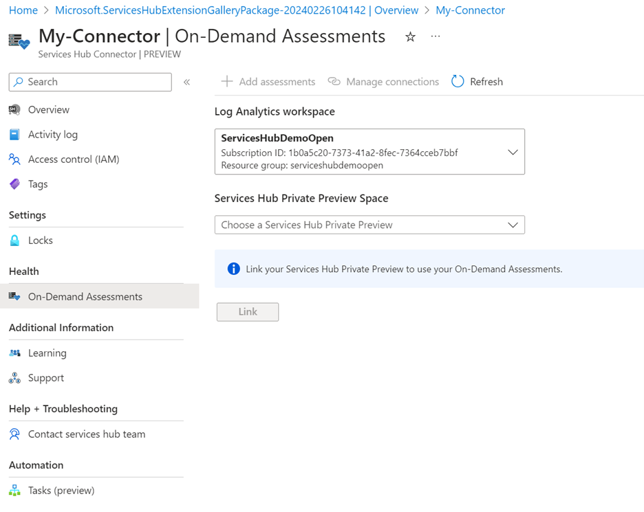 新的 Microsoft Engage Center 連接器資源的概觀頁面。