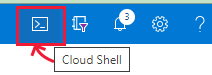 工作列中 Cloud Shell 圖示的螢幕擷取畫面。