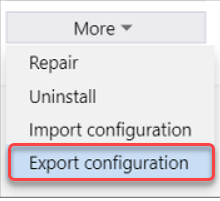 從 Visual Studio 安裝程式中的產品卡匯出設定