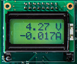 顯示器上顯示 4.27 V 和 -0.017A 的 LCD 圖片。