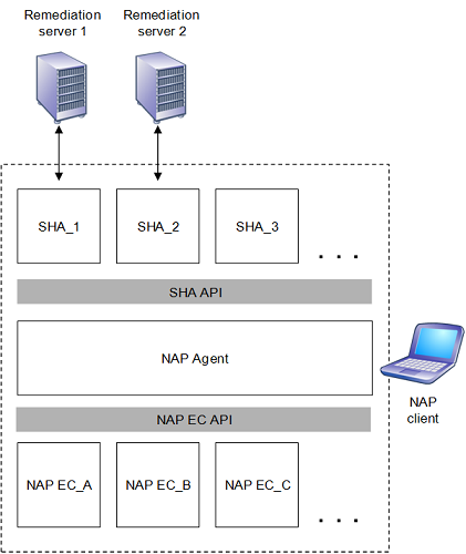 nap 用戶端上的 nap 平臺架構