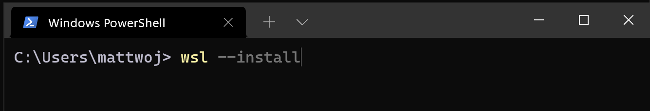 執行 wsl 的 PowerShell 命令行 --install